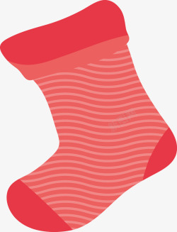 红色卡通条纹袜子图矢量图素材