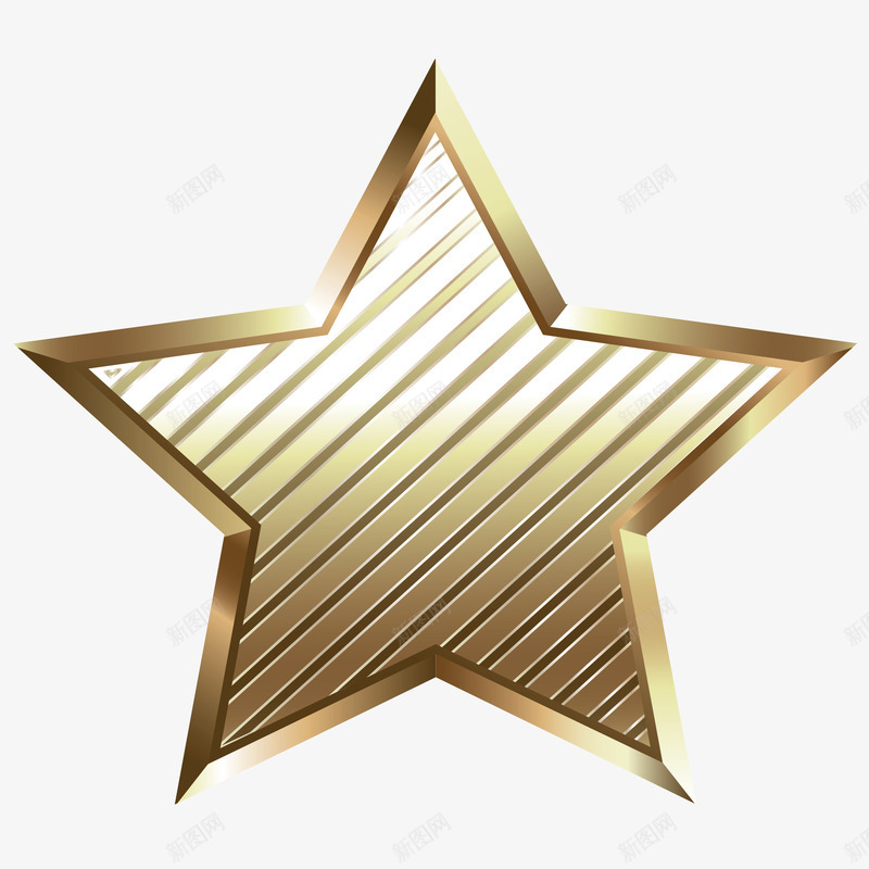 金色条纹金属星星装饰图案png免抠素材_新图网 https://ixintu.com 免抠PNG 星星 条纹 装饰图案 金属 金色