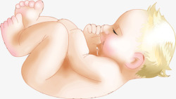 躺着的小婴儿蜷缩的婴儿高清图片