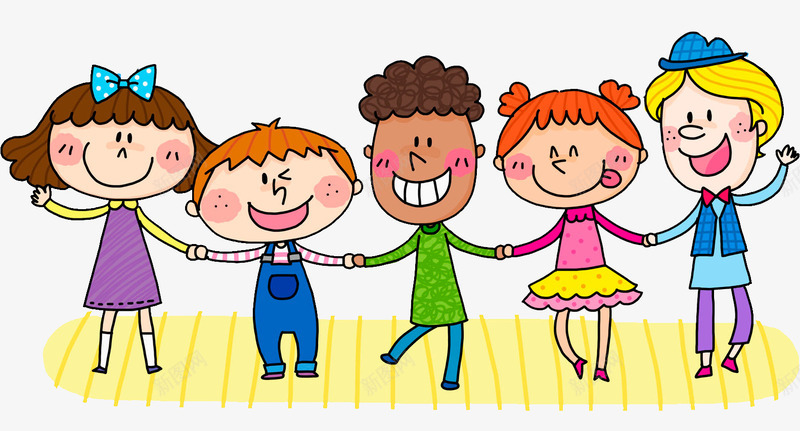 彩色手绘儿童卡通插画png免抠素材_新图网 https://ixintu.com 儿童节 彩色 手绘 穿着 纹理 节日 质感 跳舞