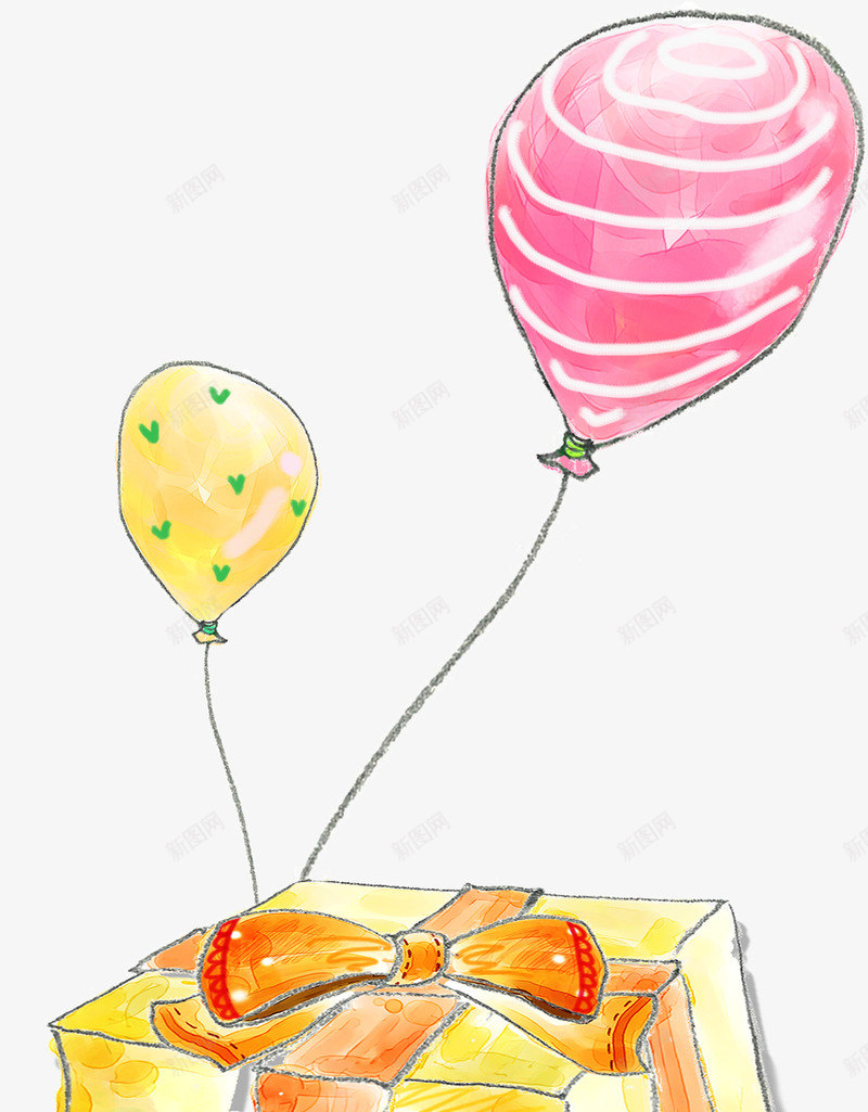 卡通创意气球条纹爱心png免抠素材_新图网 https://ixintu.com 创意 卡通 条纹 气球 爱心 设计