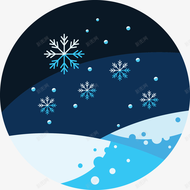 圆环雪花图标png_新图网 https://ixintu.com 图标 白雪 立冬 素材 雪花