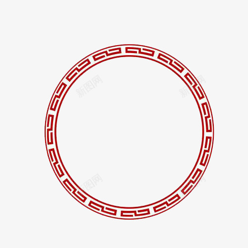 红色中国风圆环png免抠素材_新图网 https://ixintu.com 中国风 圆环 手绘 红色