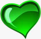 绿色手绘水晶爱心素材