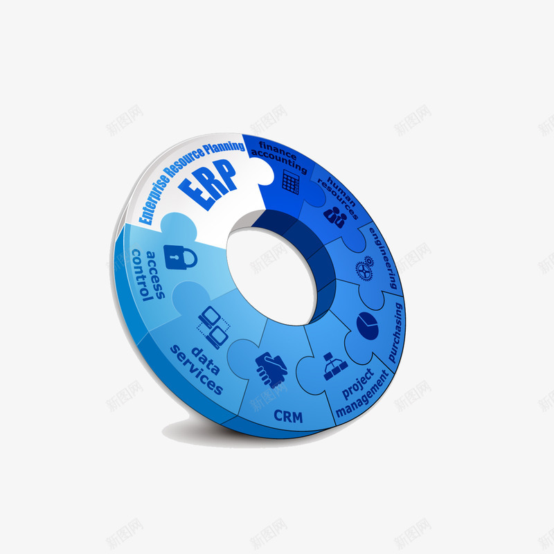 蓝色圆环信息图png免抠素材_新图网 https://ixintu.com 信息图 圆环 数字 网络 销售