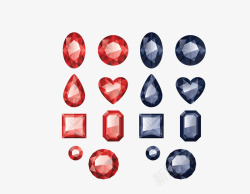 彩色各种形状钻石素材