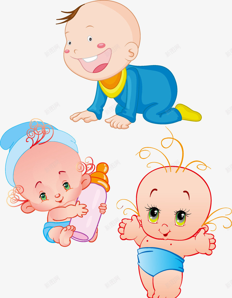 卡通婴儿人物png免抠素材_新图网 https://ixintu.com 卡通 婴儿 宝贝 小朋友