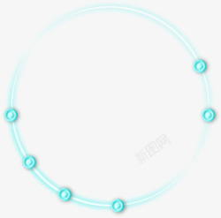 蓝色珠子圆环素材