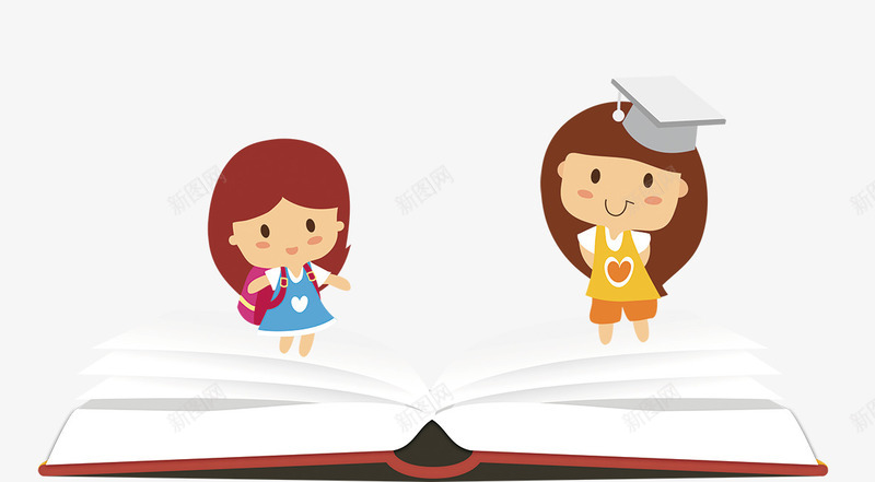 书上的小孩子png免抠素材_新图网 https://ixintu.com 书本 可爱 小孩子 爱学习