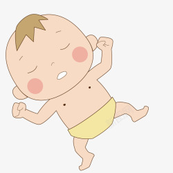 孩子穿衣服睡觉的卡通婴儿人物高清图片