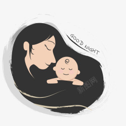 母婴日艺术字卡通创意插画矢量图高清图片