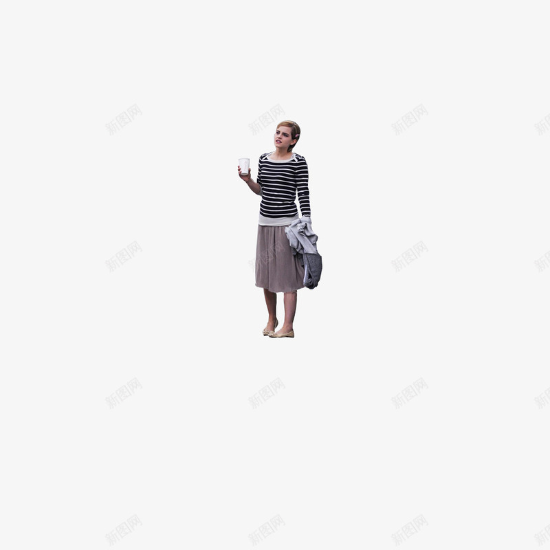 摄影黑白条纹女装街拍png免抠素材_新图网 https://ixintu.com 女装 摄影 条纹 黑白
