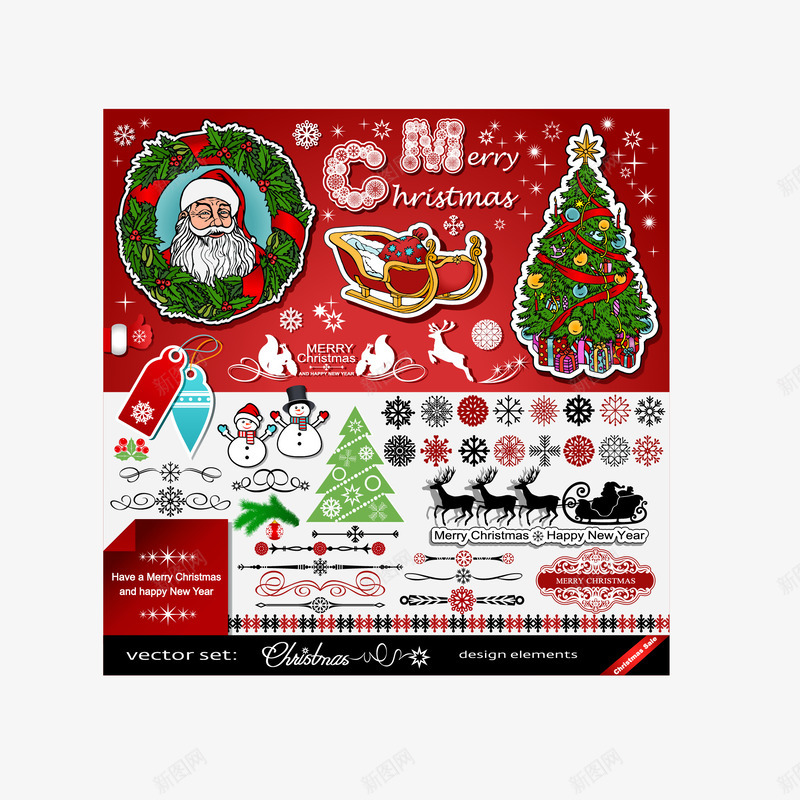 圣诞节背景png免抠素材_新图网 https://ixintu.com 各种标签 圣诞树 圣诞老人 精美圣诞节标签 雪人 雪花