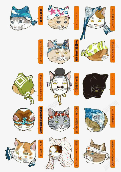 各种样式的猫头像png免抠素材_新图网 https://ixintu.com 创意 卡通 头像 猫