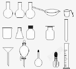 各种实验仪器手绘画png免抠素材_新图网 https://ixintu.com 医学 手绘 黑白