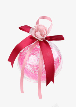 粉色水晶球粉色花朵水晶球高清图片