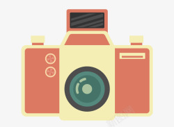 桔色相机手绘卡通扁平化相机图标高清图片