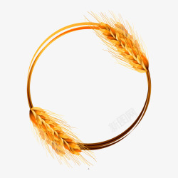 金色麦穗圆环装饰素材