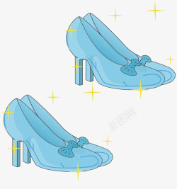 蓝色质感水晶鞋素材