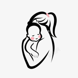 温暖小孩抱着孩子的妈妈高清图片