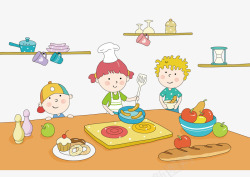 孩子做饭做饭的孩子高清图片