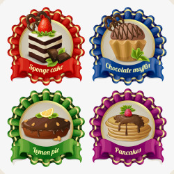 徽章各种口味蛋糕素材