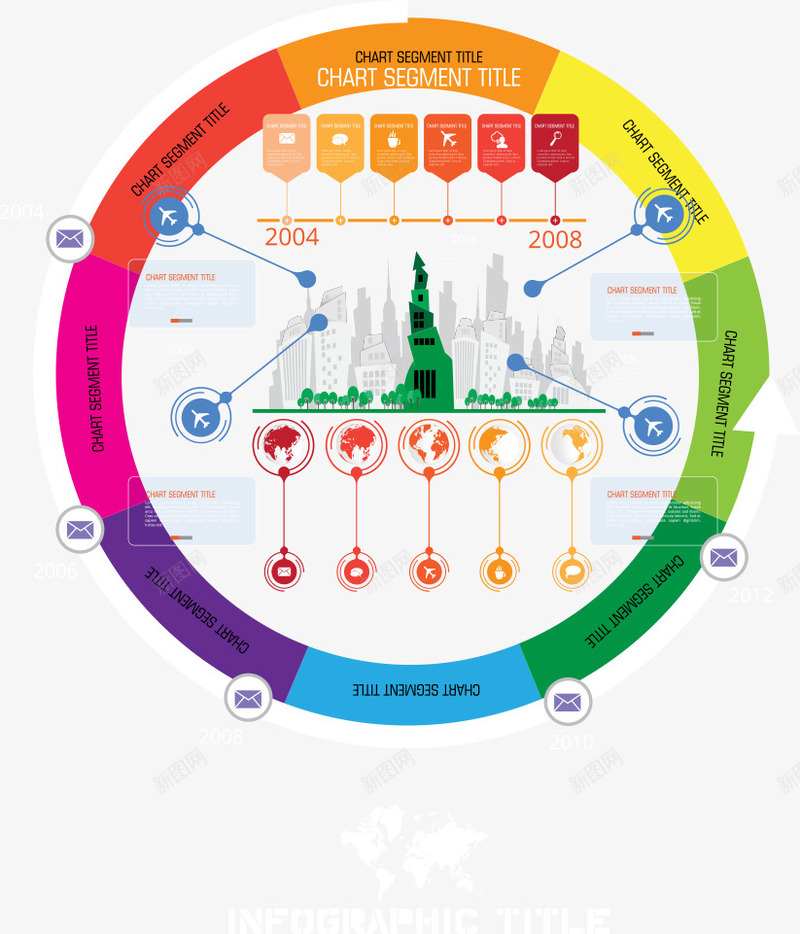 彩色圆环图表矢量图eps免抠素材_新图网 https://ixintu.com PPT图形 PPT图表 商务信息 圆环图表 彩色圆环图表 演示图形 矢量图