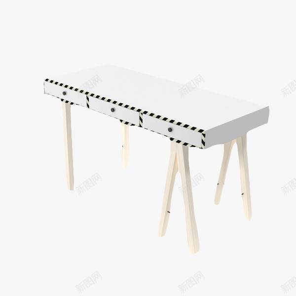 白色桌子png免抠素材_新图网 https://ixintu.com 家具 桌子 浅色桌子 白色桌子 老板桌 黑色条纹桌子