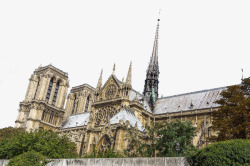法国大教堂法国巴黎圣母院大教堂景观高清图片