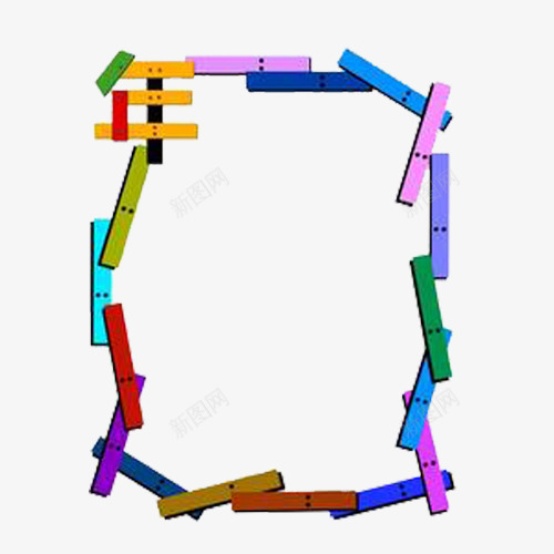 积木相框png免抠素材_新图网 https://ixintu.com 春节 相框 节日 过年