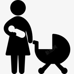 熟悉的人母亲与婴儿图标高清图片