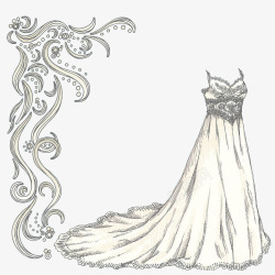 白色水晶华丽的婚纱素材