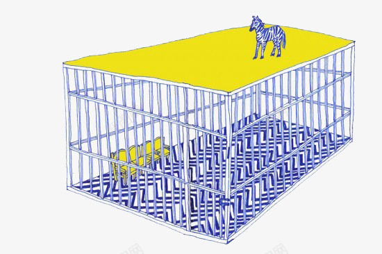 卡通斑马笼子png免抠素材_新图网 https://ixintu.com 囚禁 斑马 条纹 笼子