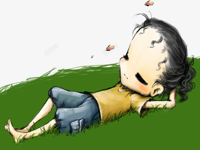 躺在草地上的小女孩png免抠素材_新图网 https://ixintu.com 睡觉的小女孩 草地上 草地上休息 草地上的小女孩 草地上睡着了 草地上睡觉 躺在草地上 闭目养神的女孩