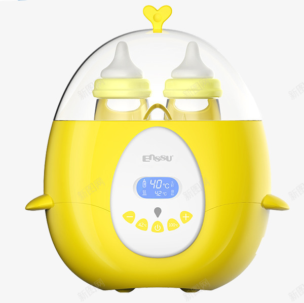 婴儿双奶瓶暖奶器png免抠素材_新图网 https://ixintu.com 产品实物 大容量 无异味 黄色