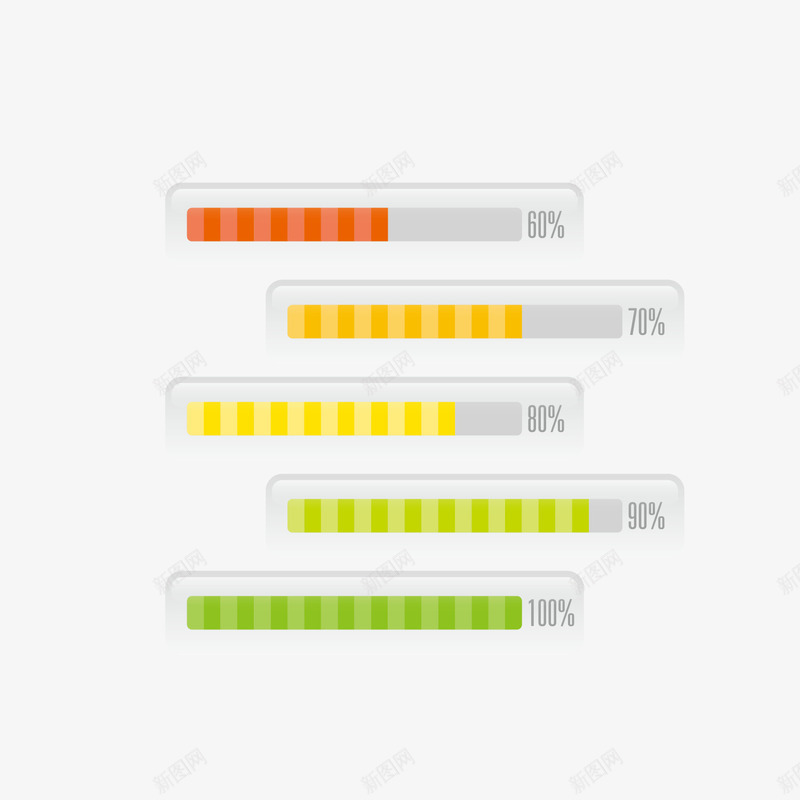 透明条纹血量条png免抠素材_新图网 https://ixintu.com 条纹 红色 绿色 血量条 黄色