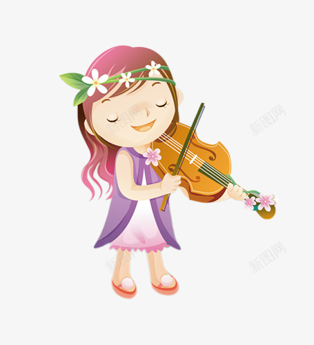拉小提琴的小女孩png免抠素材_新图网 https://ixintu.com 卡通小女孩 小提琴 拉小提琴的小女孩