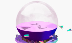 紫色液体卡通水晶球海报背景素材