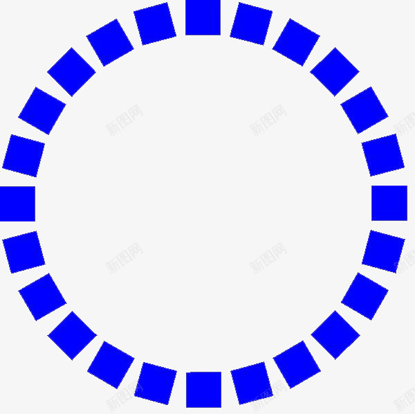 蓝色四边形组成的圆环png免抠素材_新图网 https://ixintu.com 四边形 圆环 手绘 蓝色