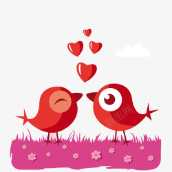 红色爱情鸟素材