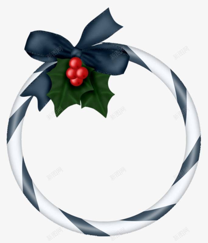 圣诞节圆环装饰png免抠素材_新图网 https://ixintu.com 圆环 圣诞节素材 手绘 棘果