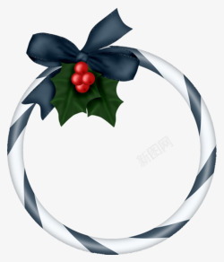 棘果圣诞节圆环装饰高清图片