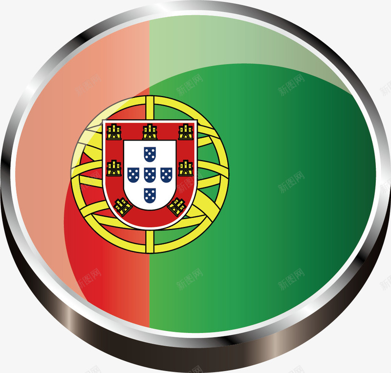 圆环上的国旗图标png_新图网 https://ixintu.com 国旗 图案 圆环 葡萄牙 葡萄牙国旗
