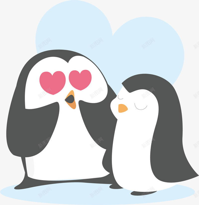 企鹅中的情侣矢量图ai免抠素材_新图网 https://ixintu.com 两只企鹅 喜欢 情侣 求偶 爱情 爱慕 矢量图 阴影企鹅