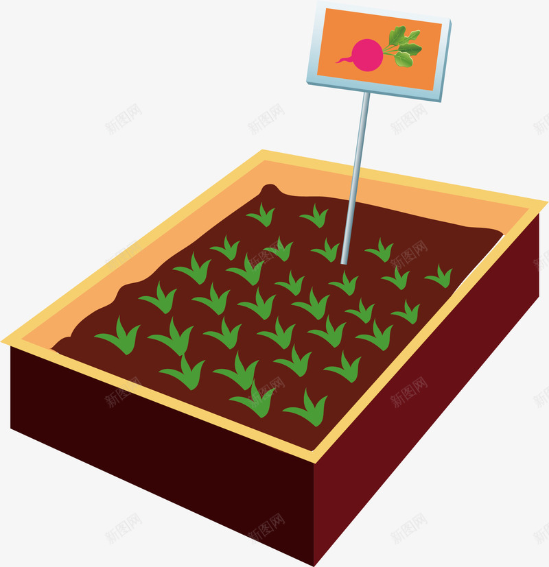 质感花圃图标png_新图网 https://ixintu.com 农场 卡通有趣 矢量图案 菜园 设计图 质感花圃