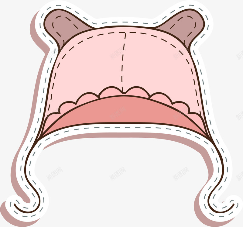 粉色卡通帽子png免抠素材_新图网 https://ixintu.com 卡通帽子 婴儿帽子 帽子贴纸 粉色帽子 装饰图案