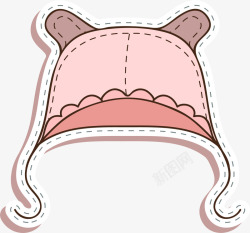 婴儿帽子粉色卡通帽子高清图片