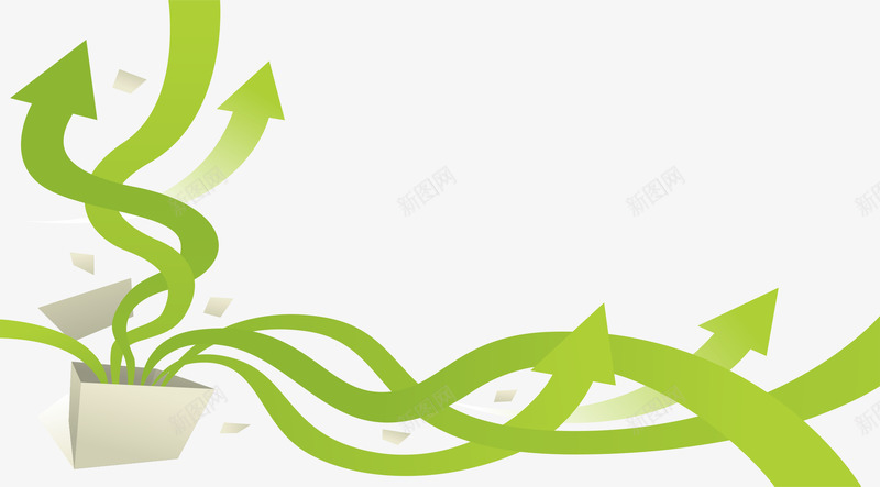 绿树潮流箭头png免抠素材_新图网 https://ixintu.com AI 卡通 手绘 方向 潮流 科技 箭头 线条 绿树