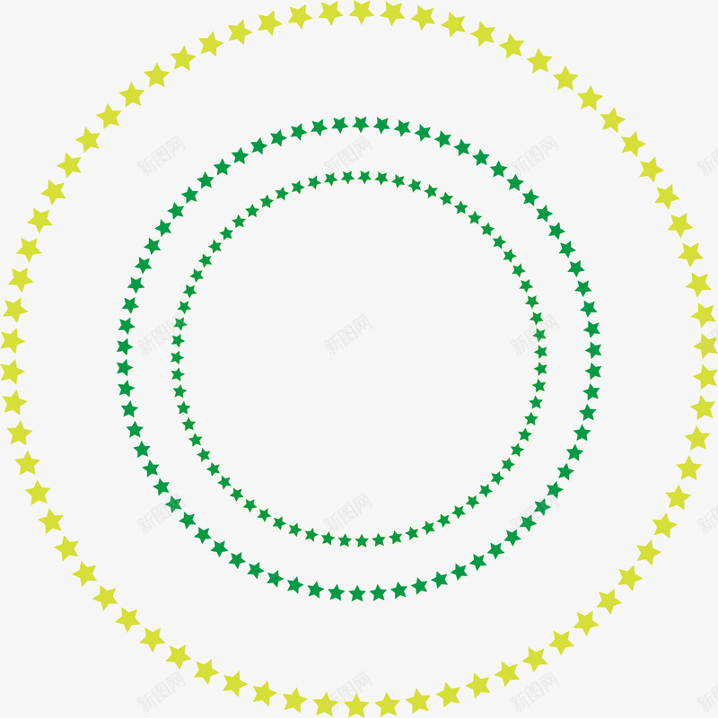 星星圆环矢量图eps免抠素材_新图网 https://ixintu.com 圆环 星星 绿色 装饰 黄色 矢量图