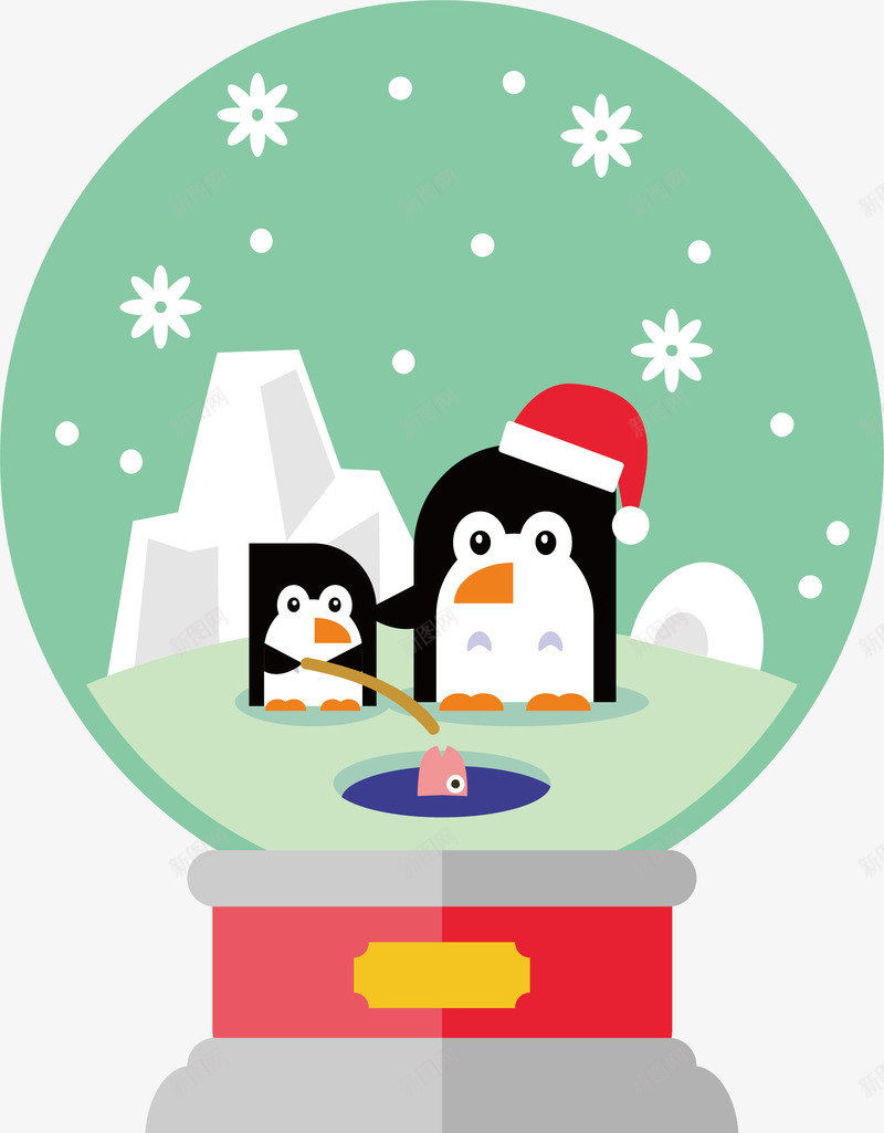 钓鱼的企鹅水晶球png免抠素材_新图网 https://ixintu.com 企鹅 圣诞水晶球 圣诞节 水晶球 矢量png 钓鱼企鹅